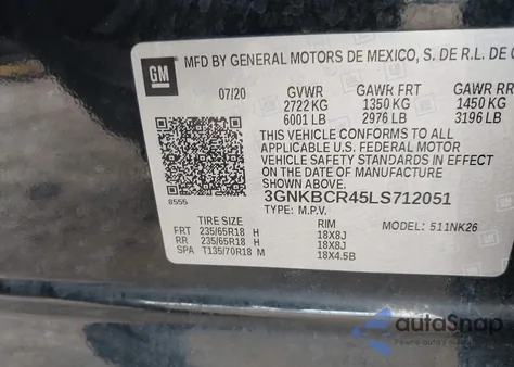 2020 Chevrolet Blazer Fwd 2Lt z USA, uszkodzony, nr VIN 3GNKBCR45LS712051